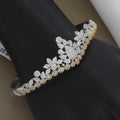 Two-Tone Floral Crown CZ Statement Diamond Kada
