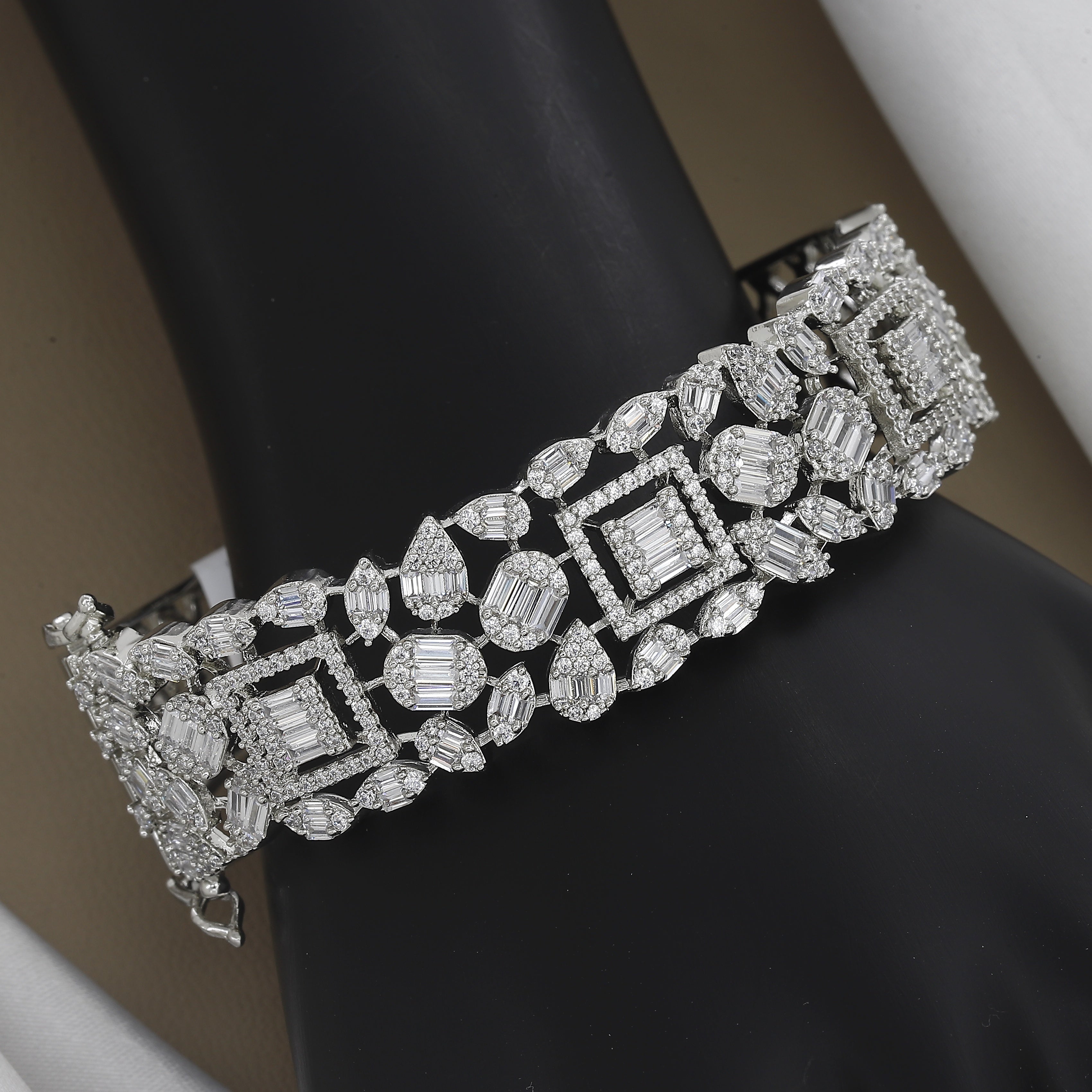 Exotic Multi-Shaped CZ Pave Statement Diamond Kada