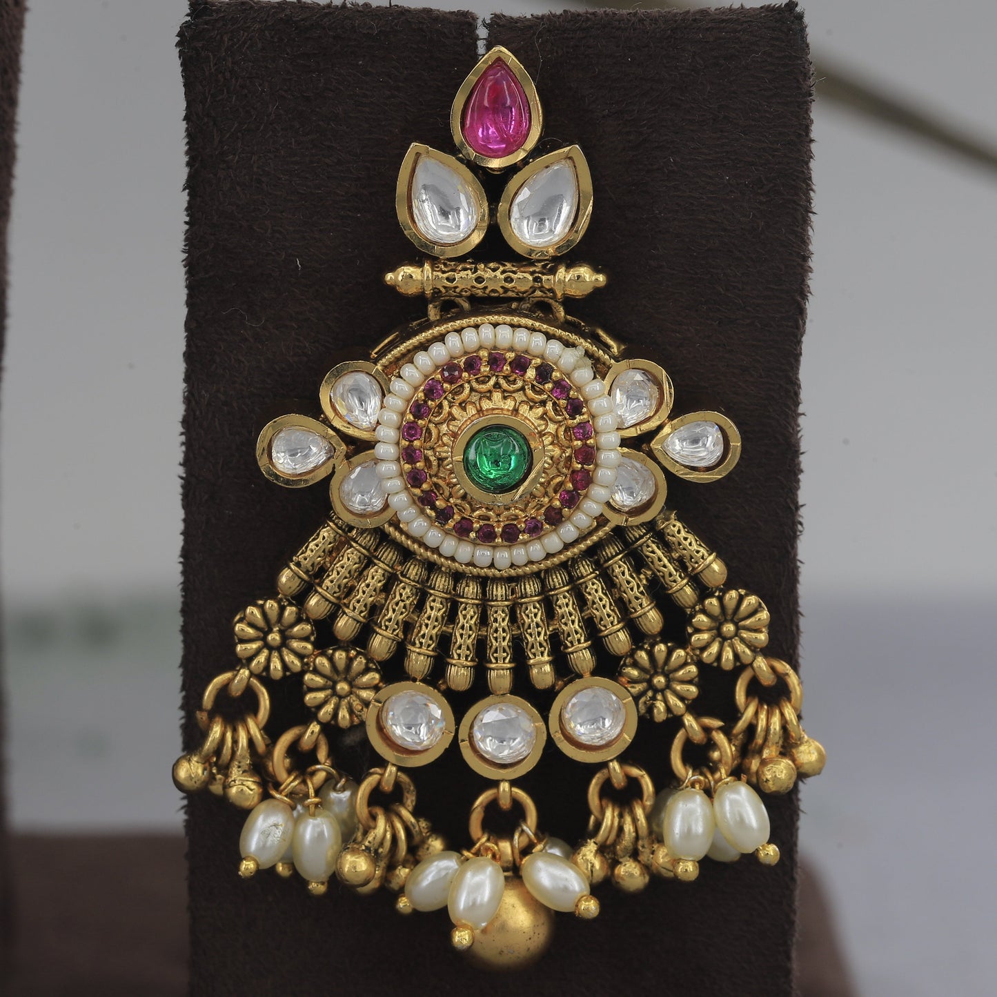 Bandhay Antique Moti Set Includes Earrings