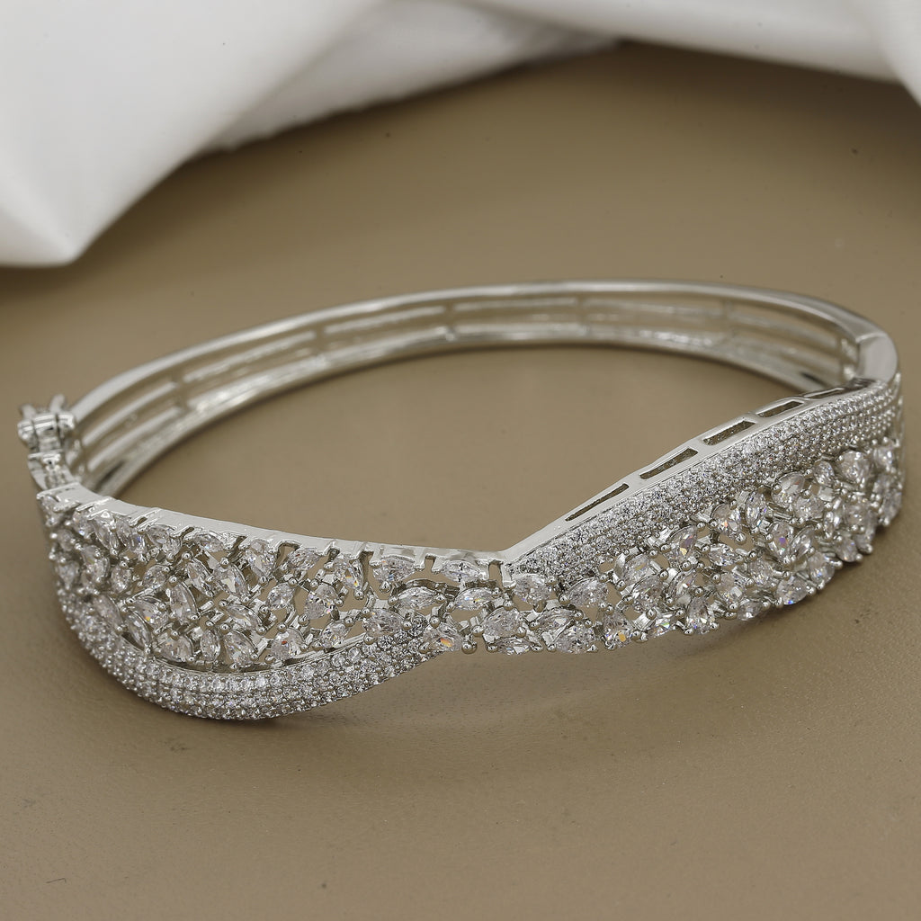 Sparkling Multi-Cut CZ Statement Diamond Kada