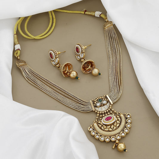 Ethnic Indian Multi-Strand Antique Necklace Set