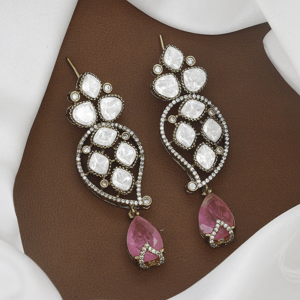 Mehndi Polish Doublet Stone Kundan Necklace Set