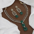 Mehndi Polish Doublet Stone And Diamond Kundan Necklace Set