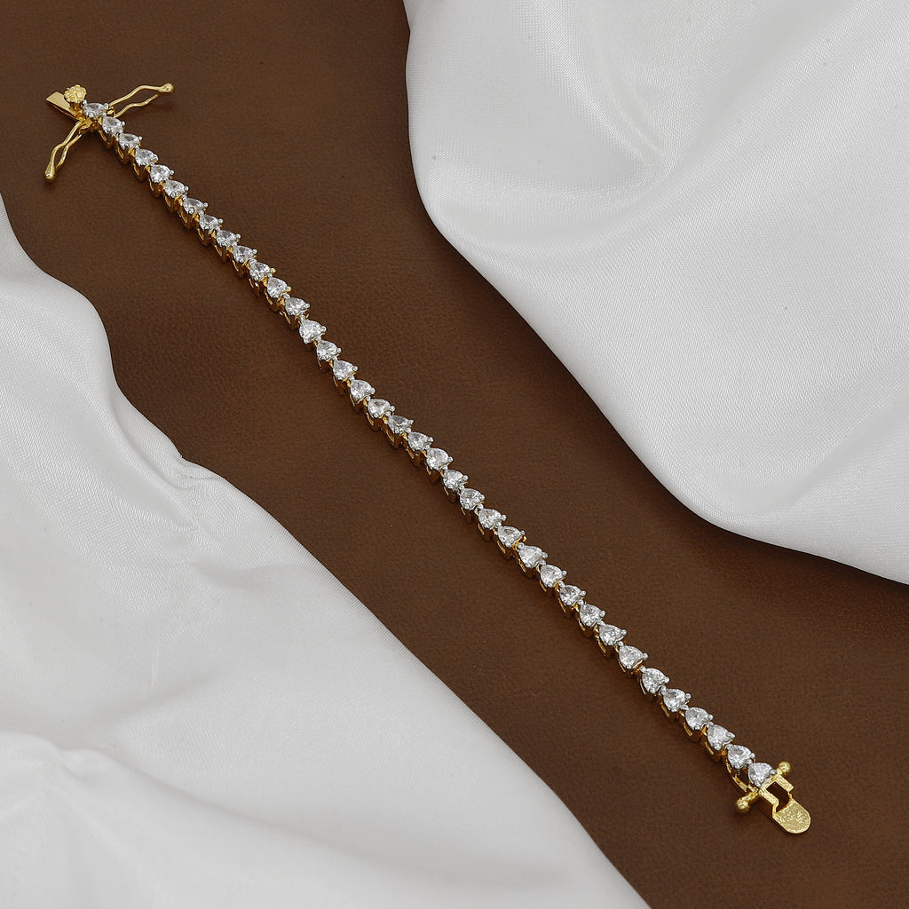 Dazzling Pave-Edged Diamond Simulant Bracelet