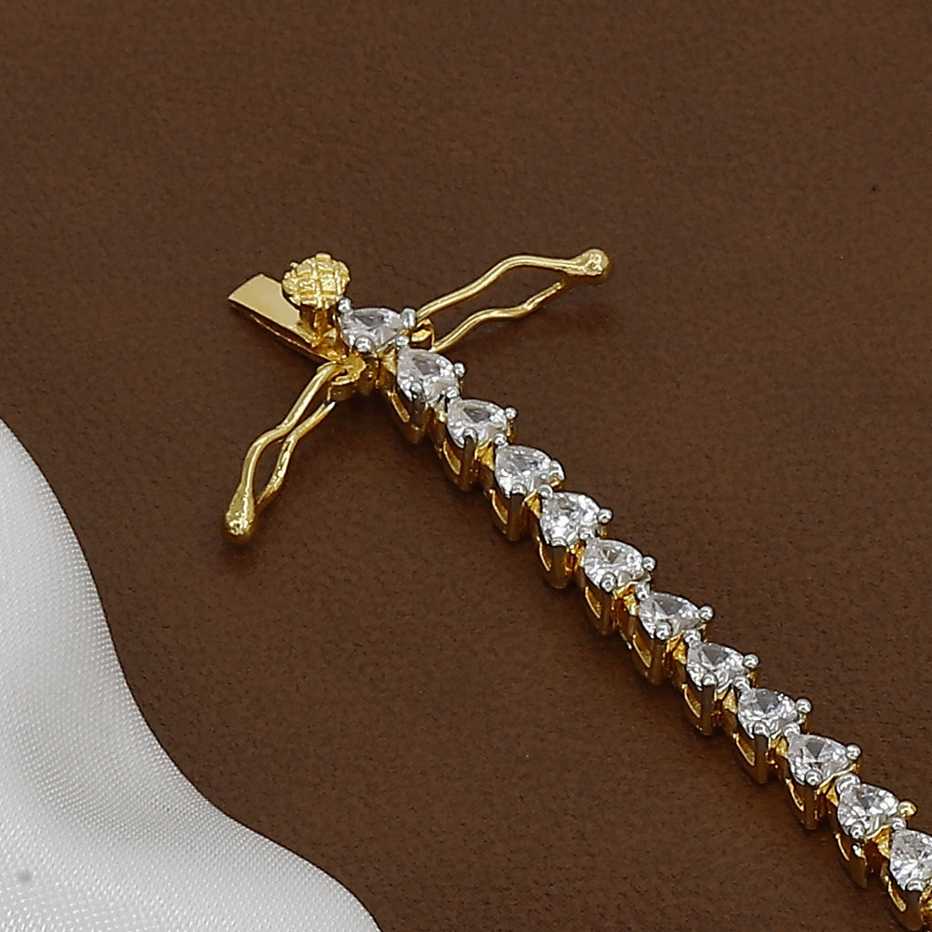 Dazzling Pave-Edged Diamond Simulant Bracelet