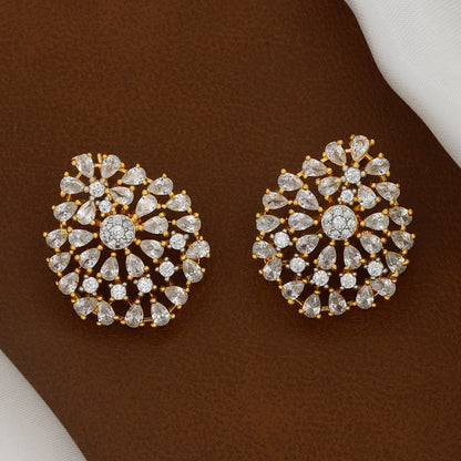 Grand Paisley/Teardrop CZ Diamond Pendant Set