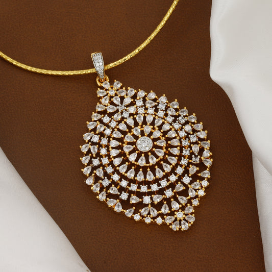 Grand Paisley/Teardrop CZ Diamond Pendant Set