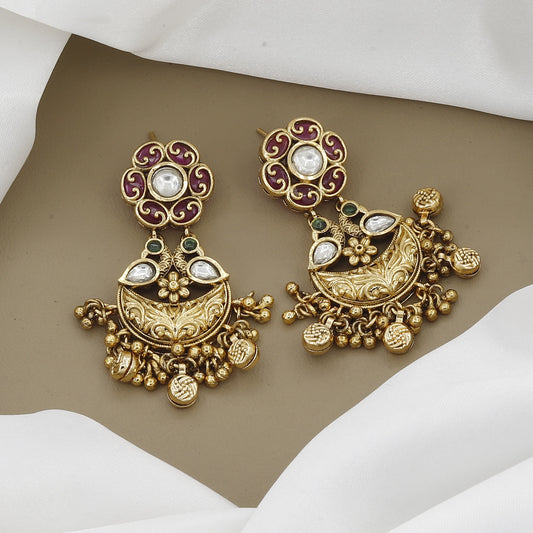 Kundan Meenakari Antique Wedding Necklace Set