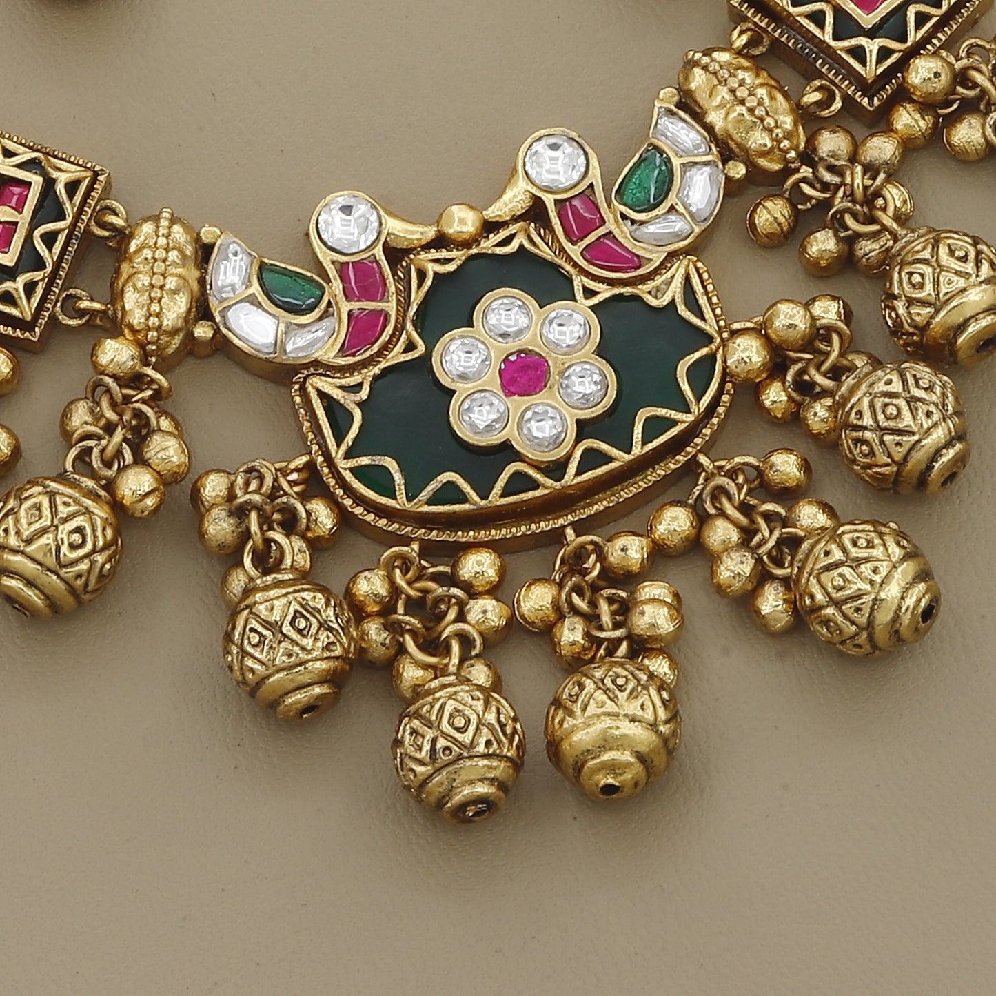 Traditional Antique Kundan Wedding Heavy Necklace Set