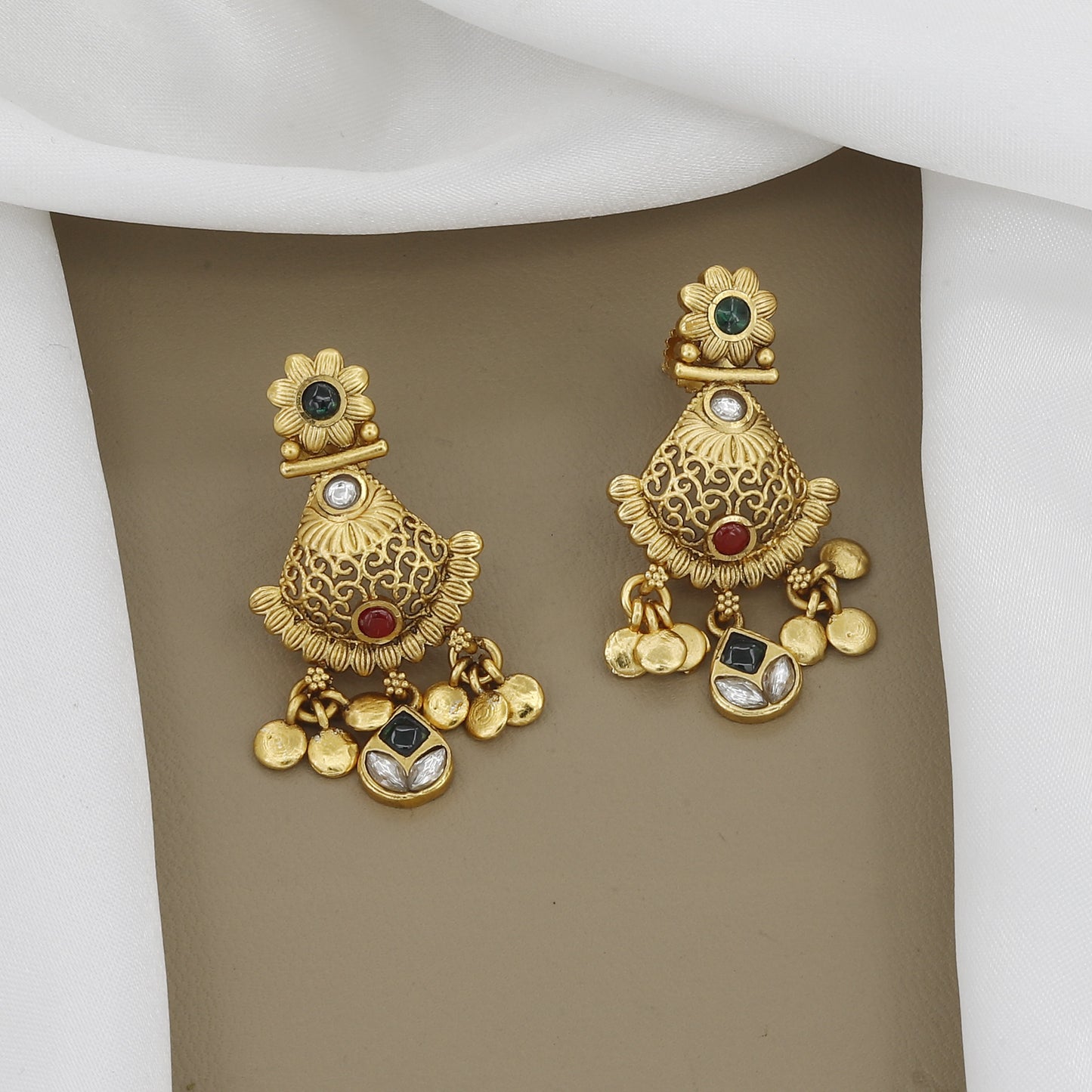 Traditional Antique Mangalsutra Set with Matching Earrings
