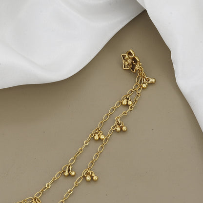 Gold Kasmiri Tone Traditional Jhumka/Kaan Chain - Indian/Bridal Ear Cuff Jewelry