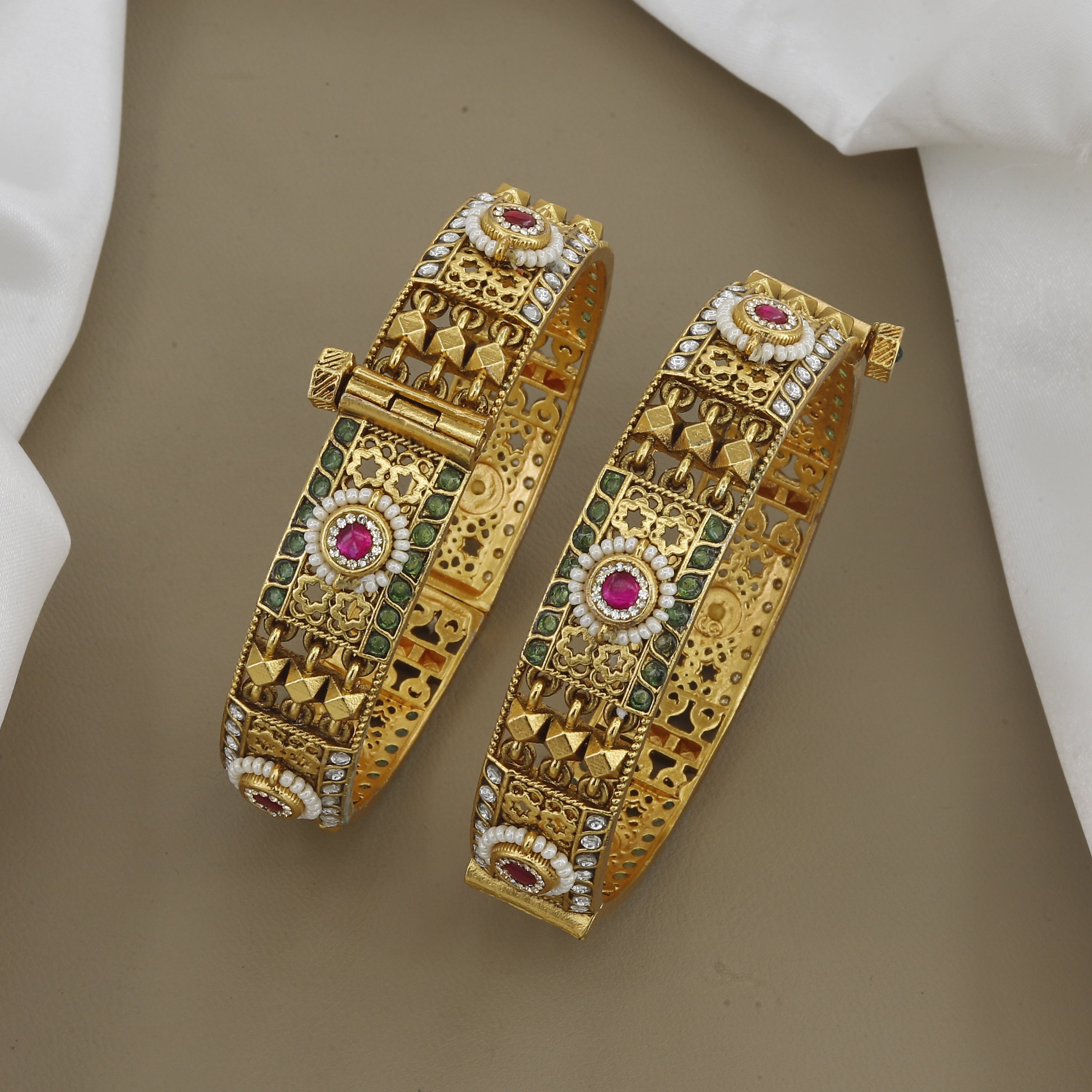 Designer Traditional Meenakari & Stone Wedding Patla Set