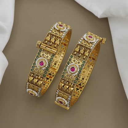 Designer Traditional Meenakari & Stone Wedding Patla Set