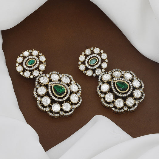 Victorian Polished Heavy Kundan Wedding Necklace Set