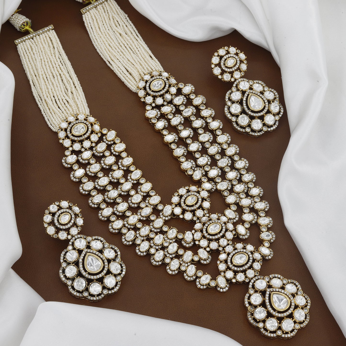 Victorian Polished Heavy Kundan Wedding Necklace Set