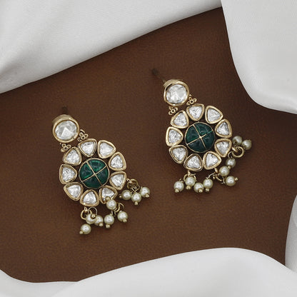 Victorian Polished Meenakari Kundan Polki Necklace Set