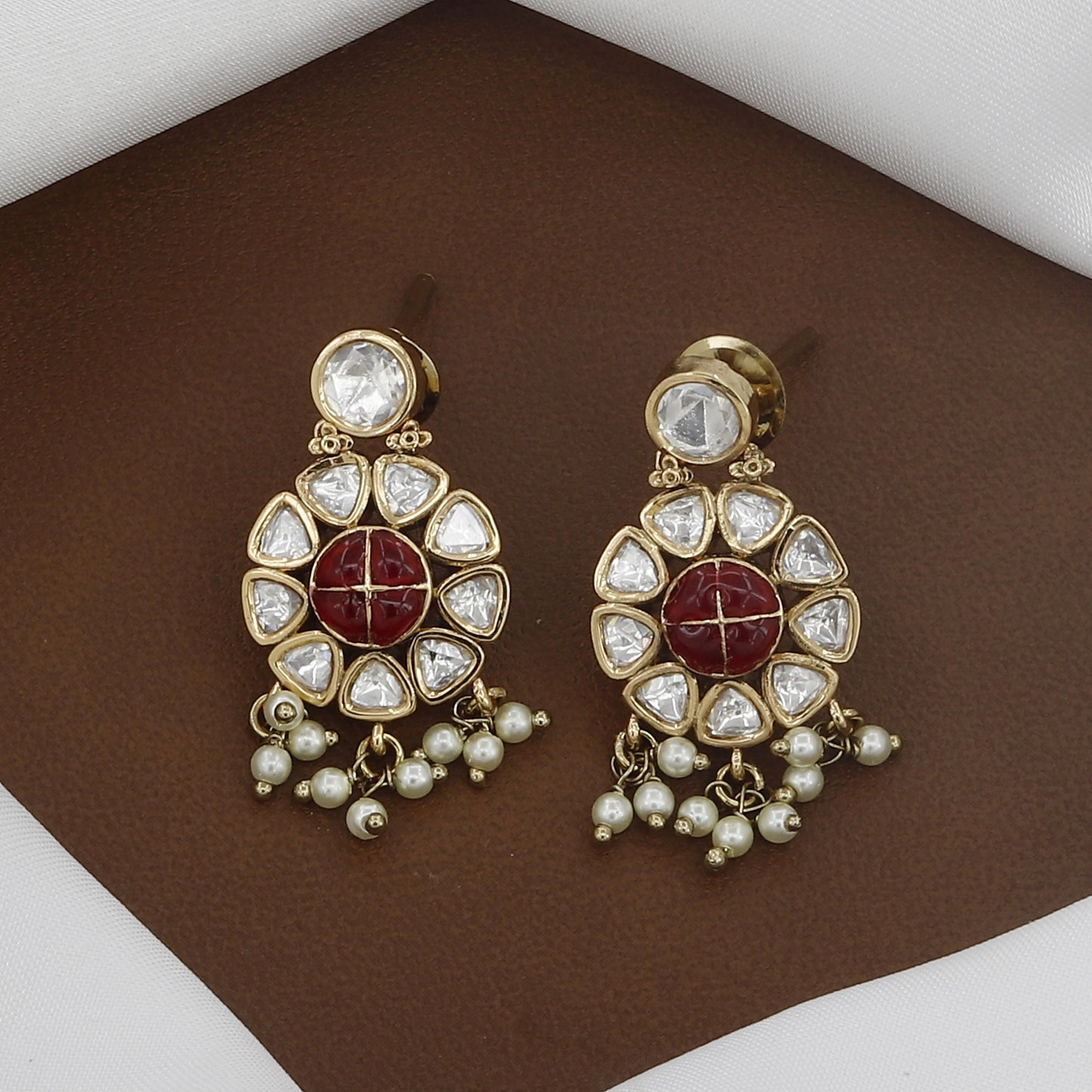 Mehndi Polished Meenakari Kundan Polki Necklace Set