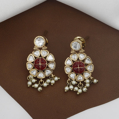 Mehndi Polished Meenakari Kundan Polki Necklace Set