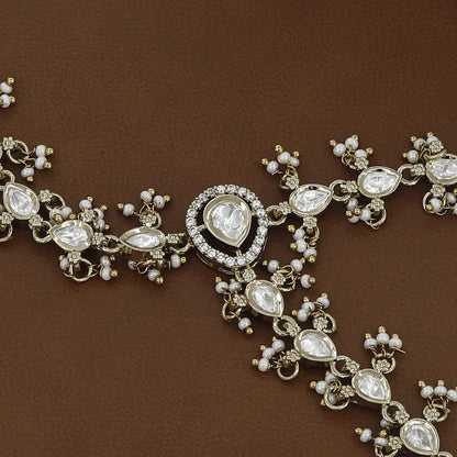 Antique Kundan & Pearl Hath Panja for Weddings