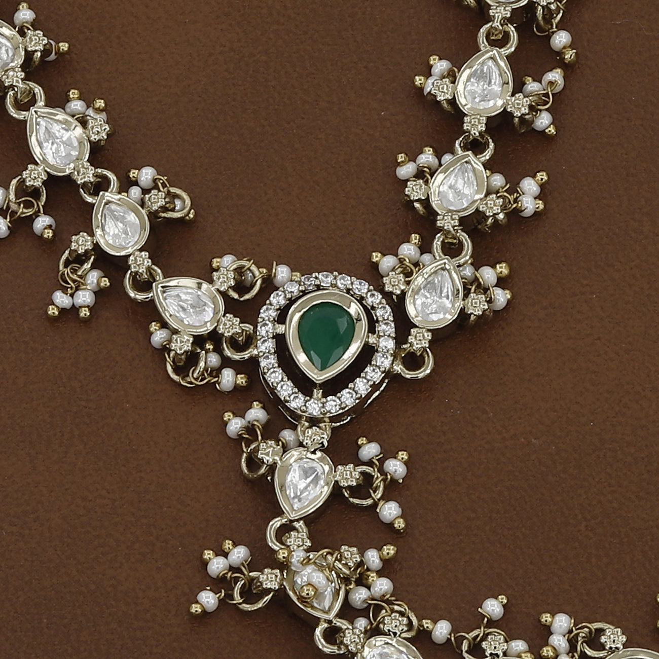 Antique Kundan & Pearl Hath Panja for Weddings