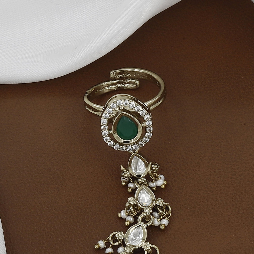 Antique Kundan & Pearl Hath Panja for Weddings