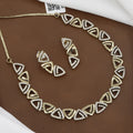 Mehndi Polished Modern Geometric Triangle Necklace & Earring Set