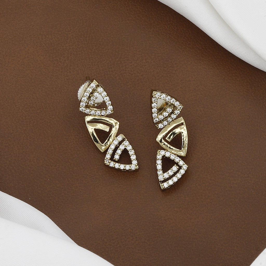 Mehndi Polished Modern Geometric Triangle Necklace & Earring Set