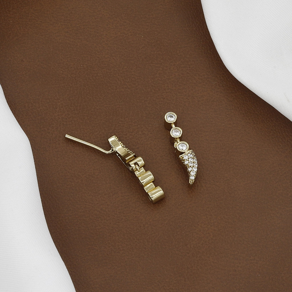 Mehndi Polished Dazzling Waterfall Zirconia Necklace and Earring Set