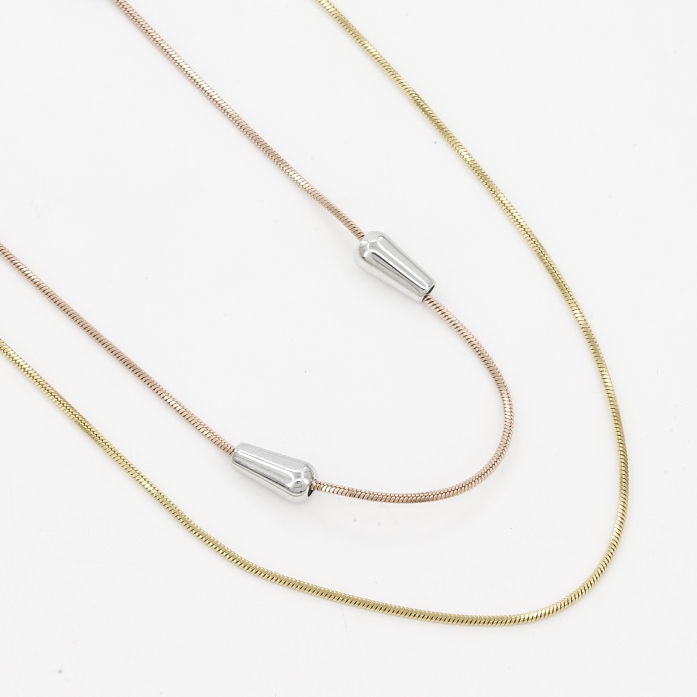 Silver Accents Minimalist Two-Tone Layered Necklace