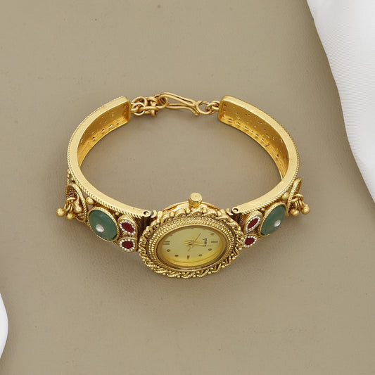 Elegant Kada Style Watch Bracelet for Women