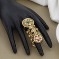 Antique Double Finger Ring with Ruby & Emerald Stones