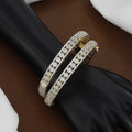 Gold Plated Sparkling Cubic Zirconia Bangle Set