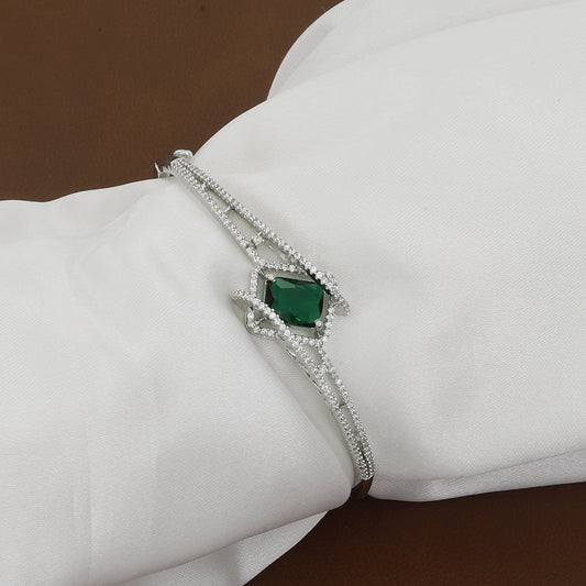 Luxurious Green Crystal Slim Bangle Bracelet