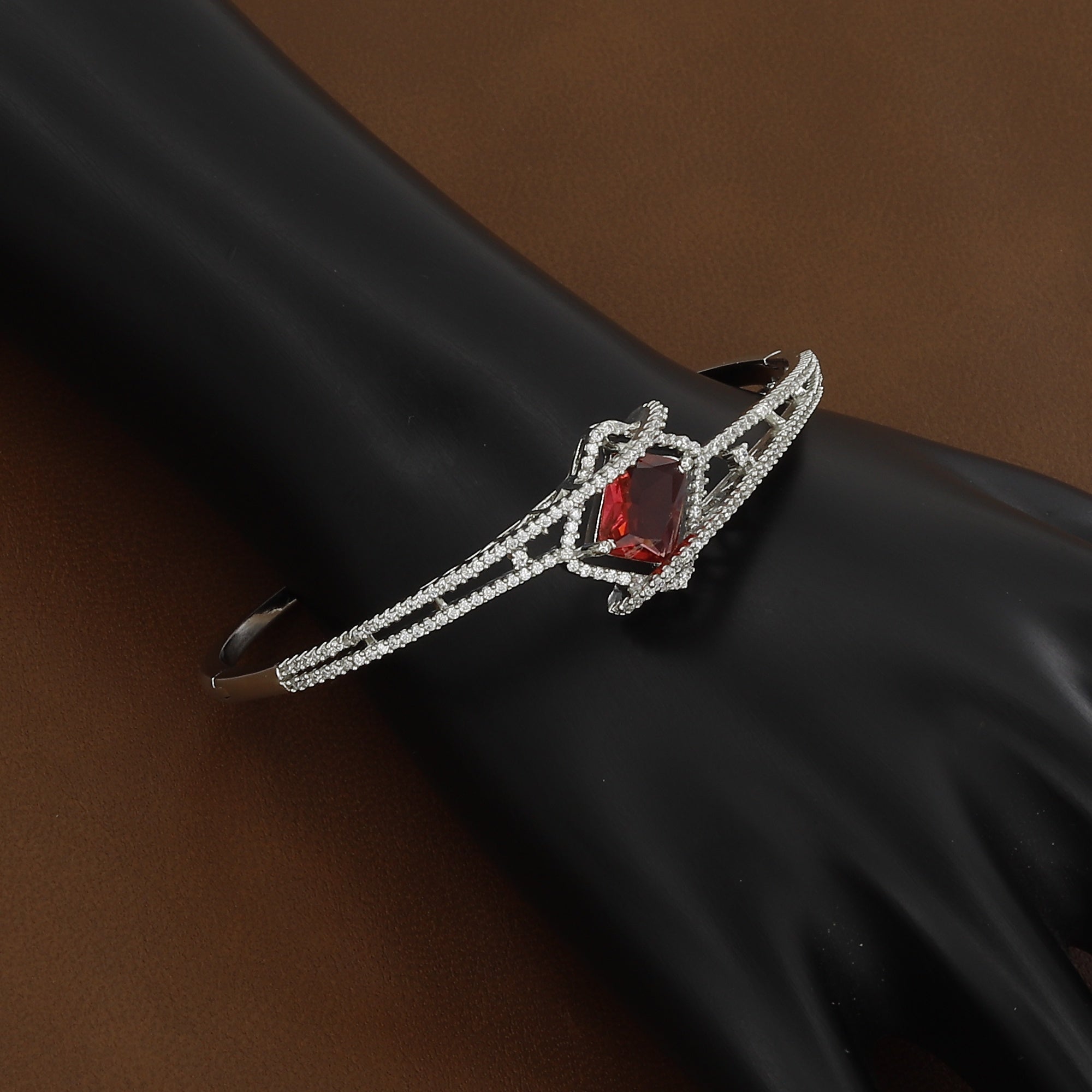 Luxurious Green Crystal Slim Bangle Bracelet