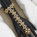 Ruby, Emerald & Pearl Hand Harness Antique Hath Panja