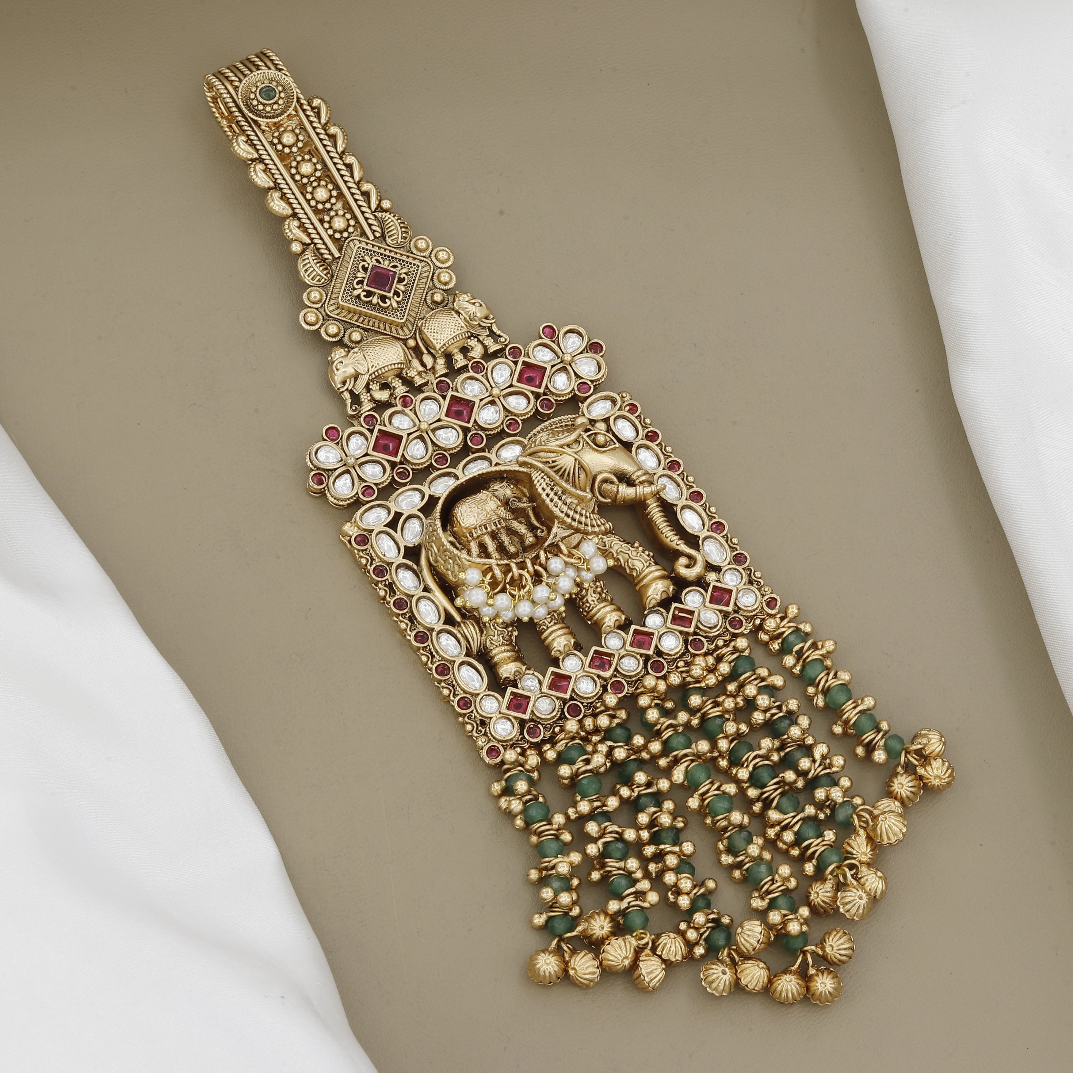 Antique Elephant Motif Juda with Rubies & Emeralds