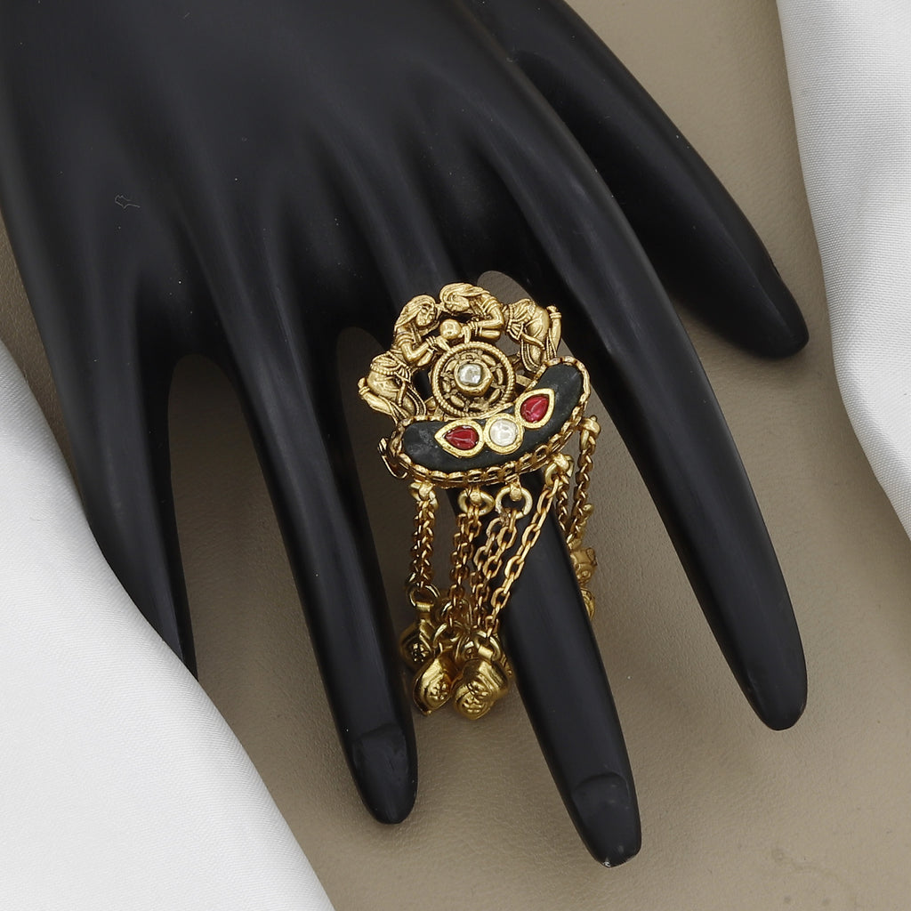 Antique Gold Temple Nakshi Heritage Ring