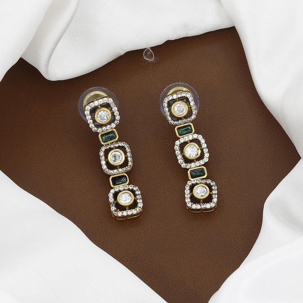 Emerald & Polki Accents Victorian Polished Necklace Set