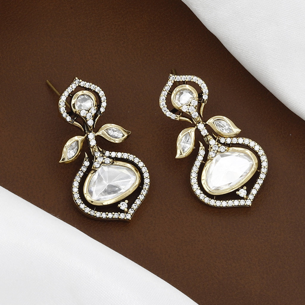 Victorian Polished Kundan Polki Necklace set