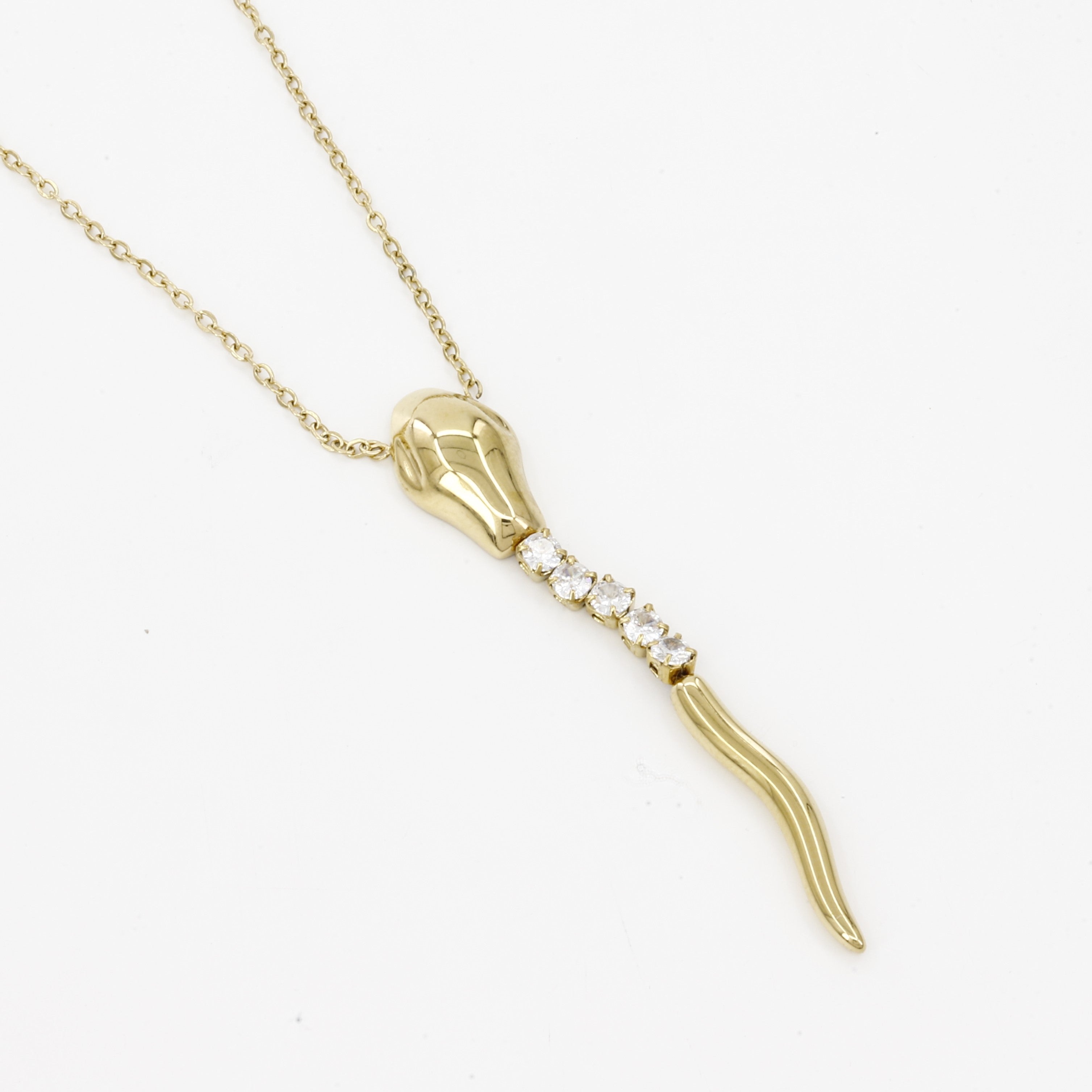 Delicate Accent Pendant Modern Gold Wavy Drop Necklace