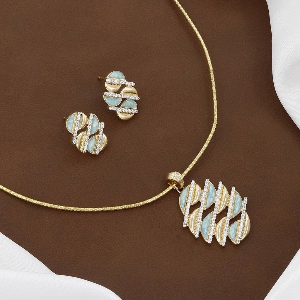 Elegant Gold-Tone Abstract Leaf Jewelry Set with Colors