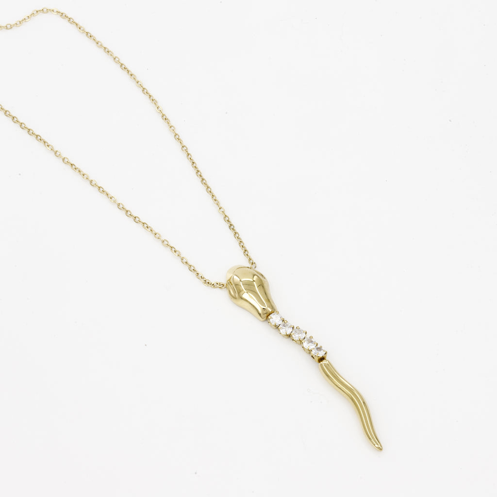Delicate Accent Pendant Modern Gold Wavy Drop Necklace