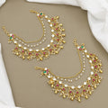 Ornate Ruby & Kundan Earring Support Chains