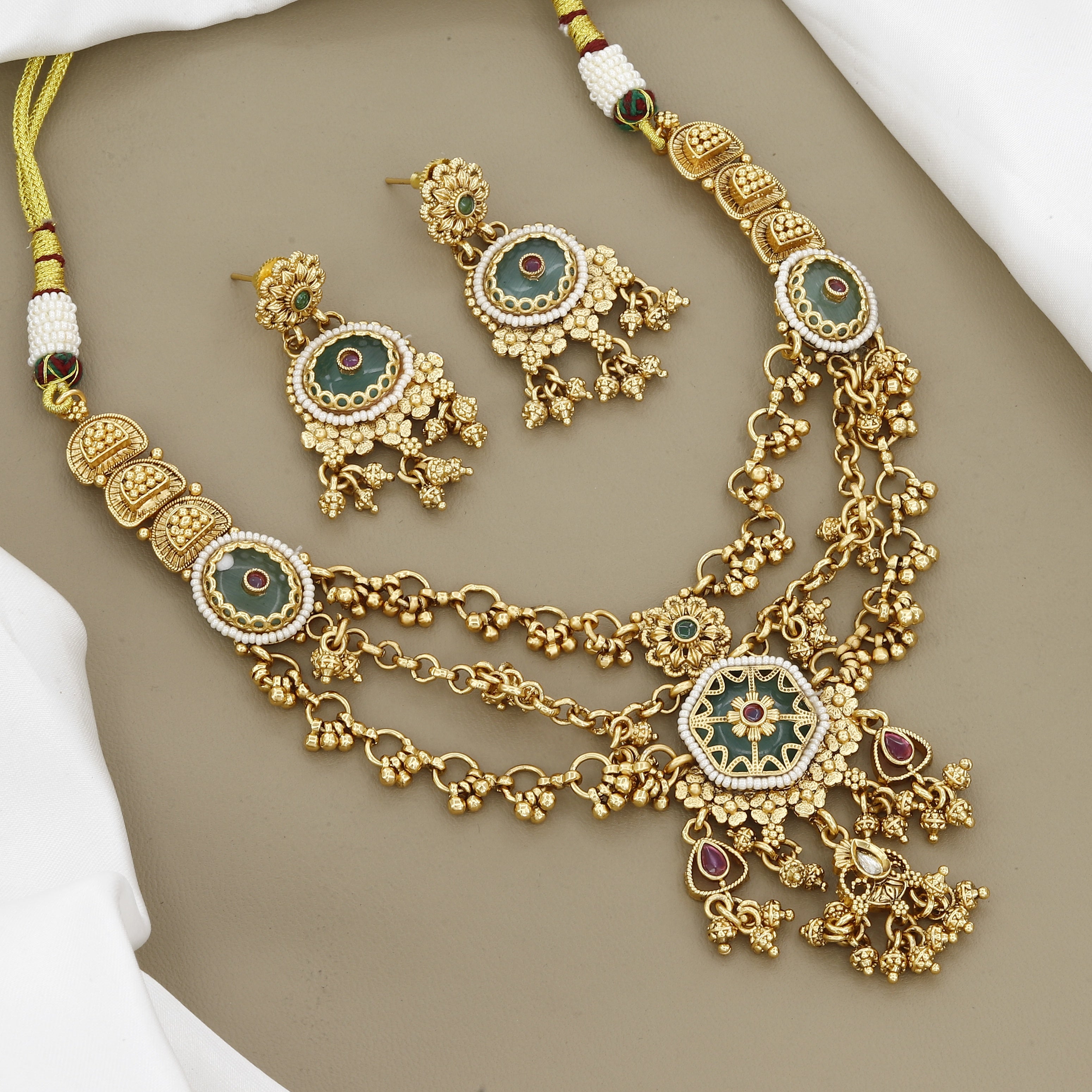 Traditional Multi-Chain Gold Haar Set for Festive Wear