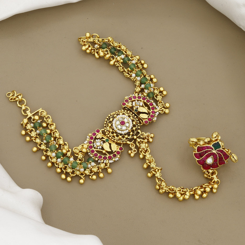 Traditional Red Antique Wedding Haathphool