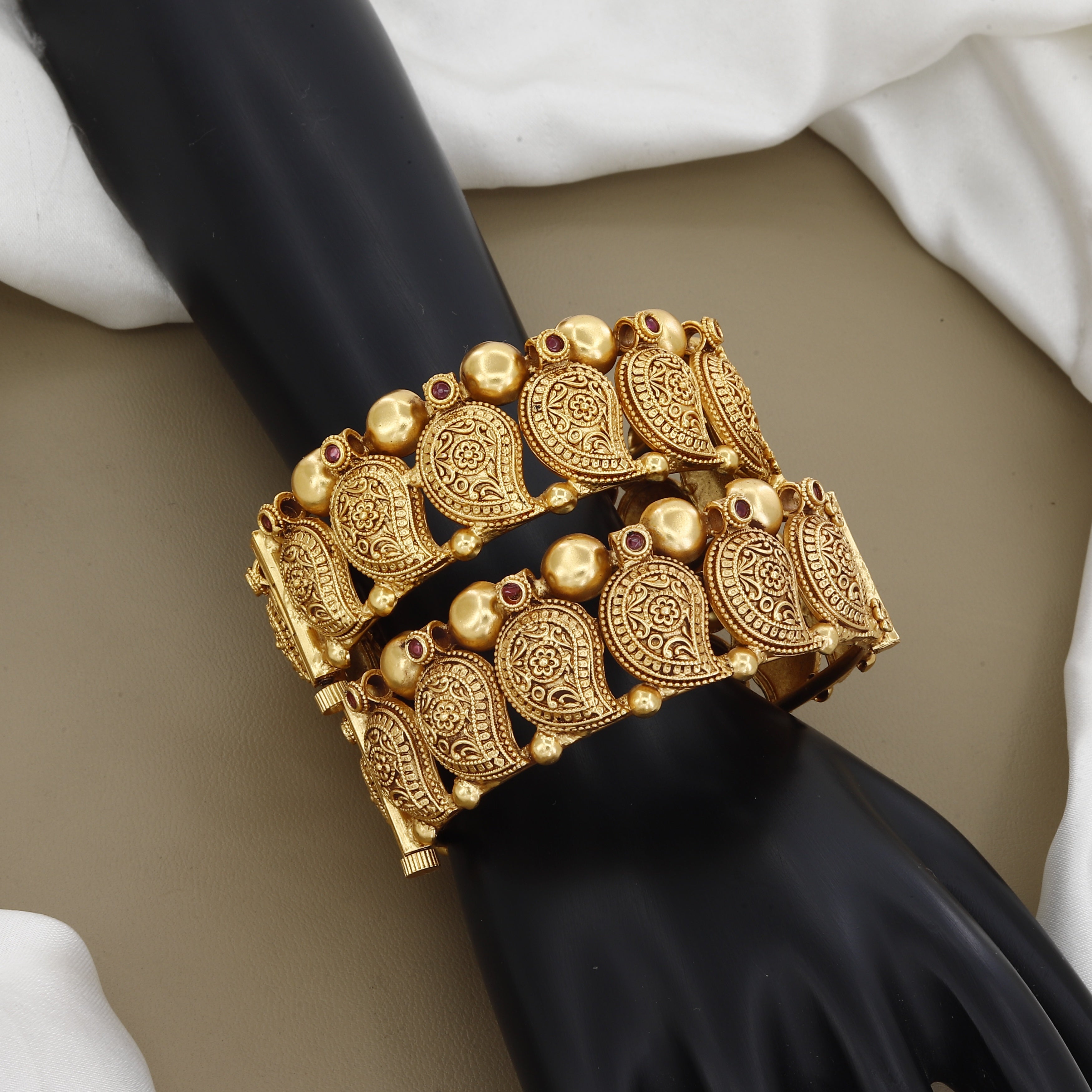 Antique Gold-Plated Traditional Temple Patla Sets