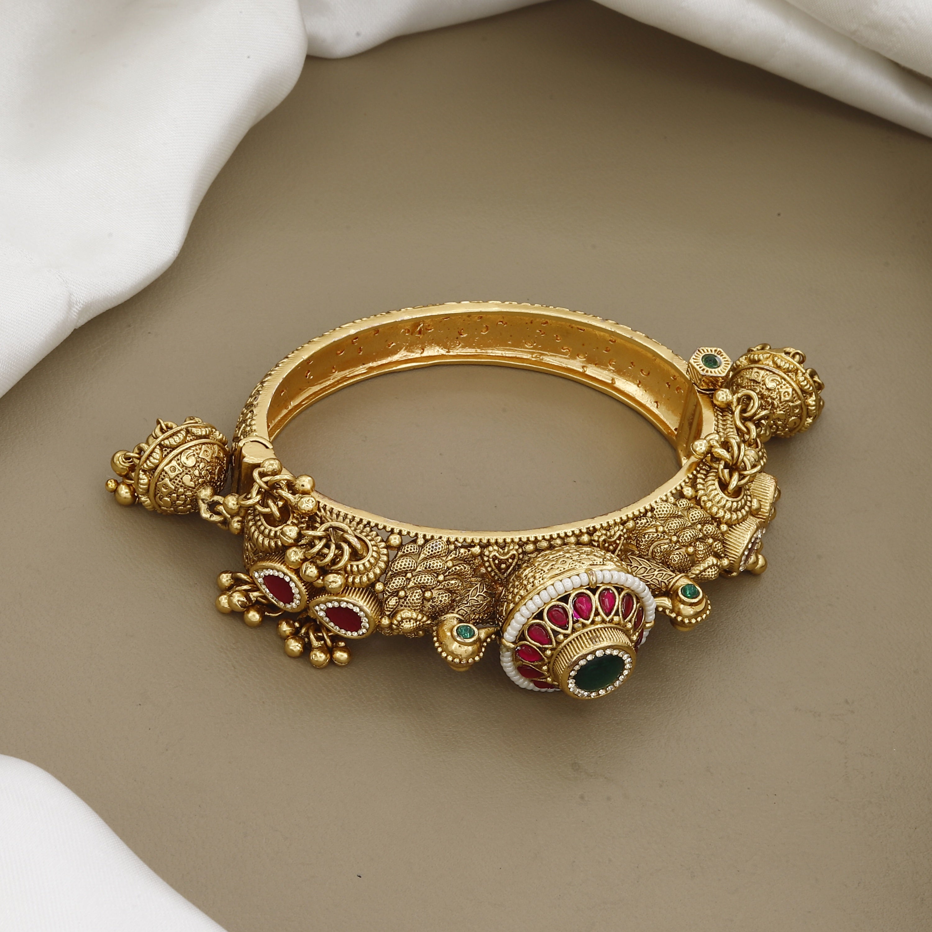 Antique Gold-Plated Traditional Kada Bangle