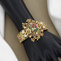 Antique Traditional Kundan & Pearl Gold Bangle Kada