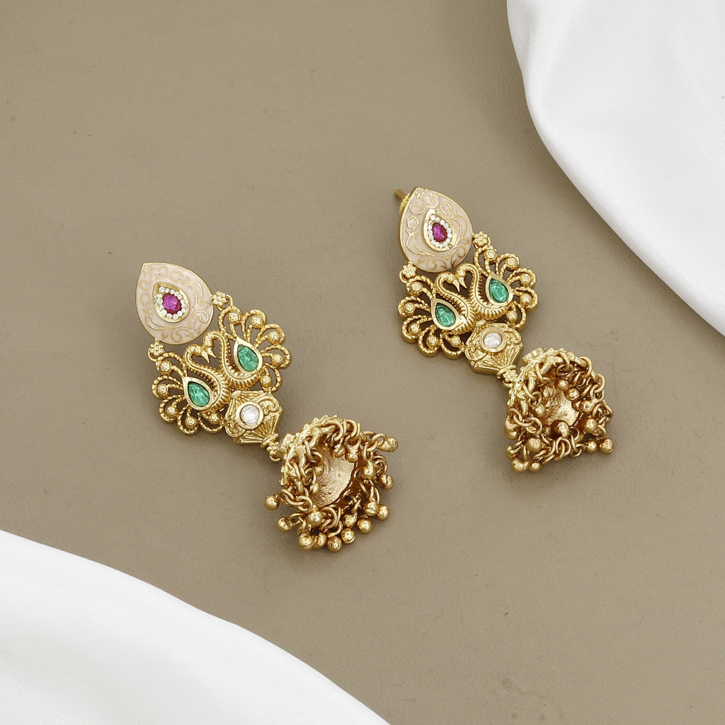 Gold-Plated Traditional Mangalsutra Set with Meenakari Work