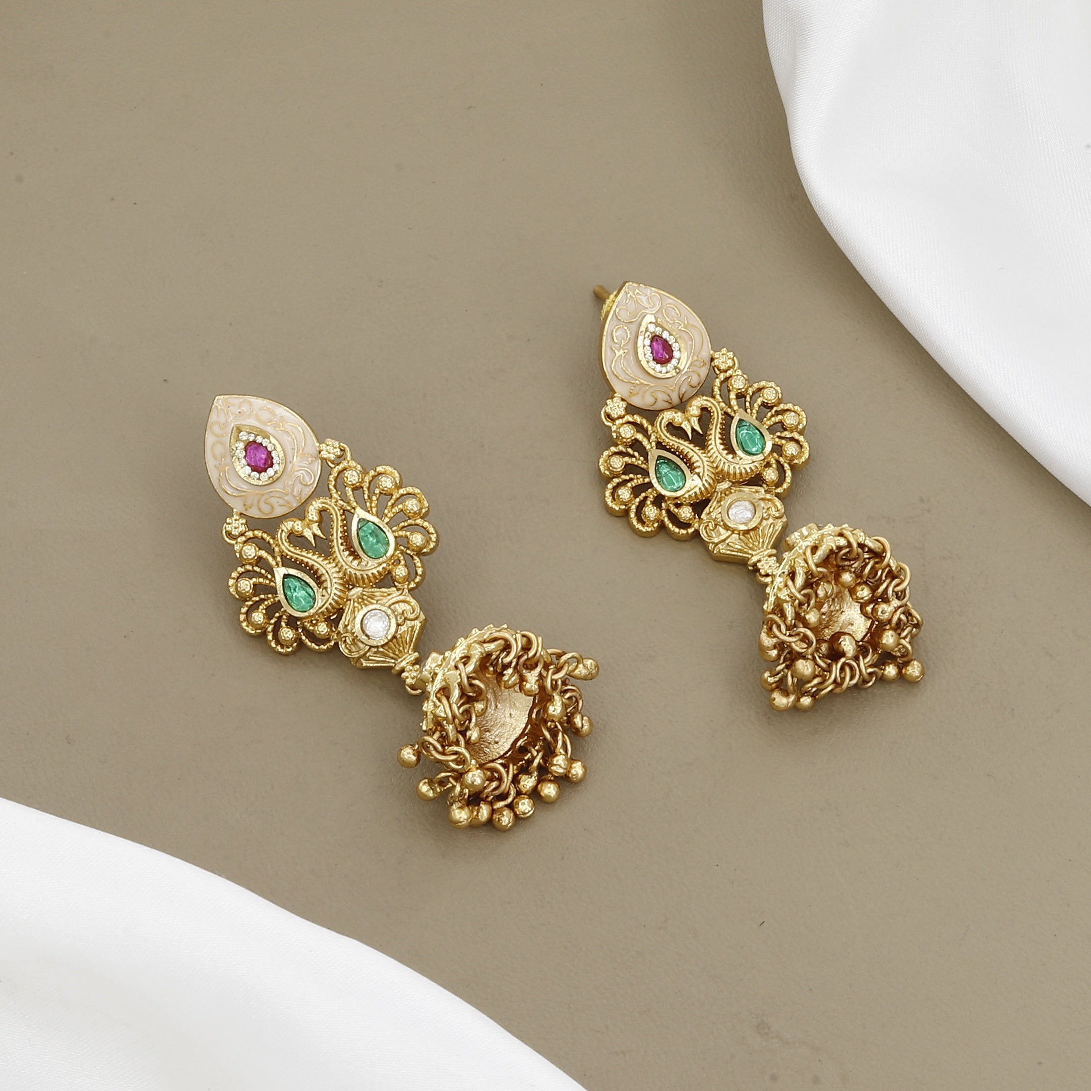 Gold-Plated Traditional Mangalsutra Set with Meenakari Work